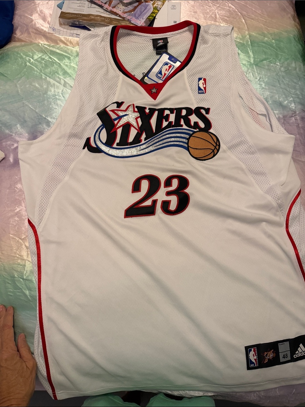 adidas Williams  Philadelphia 76ers #23 Basketball Jersey with Red & Black